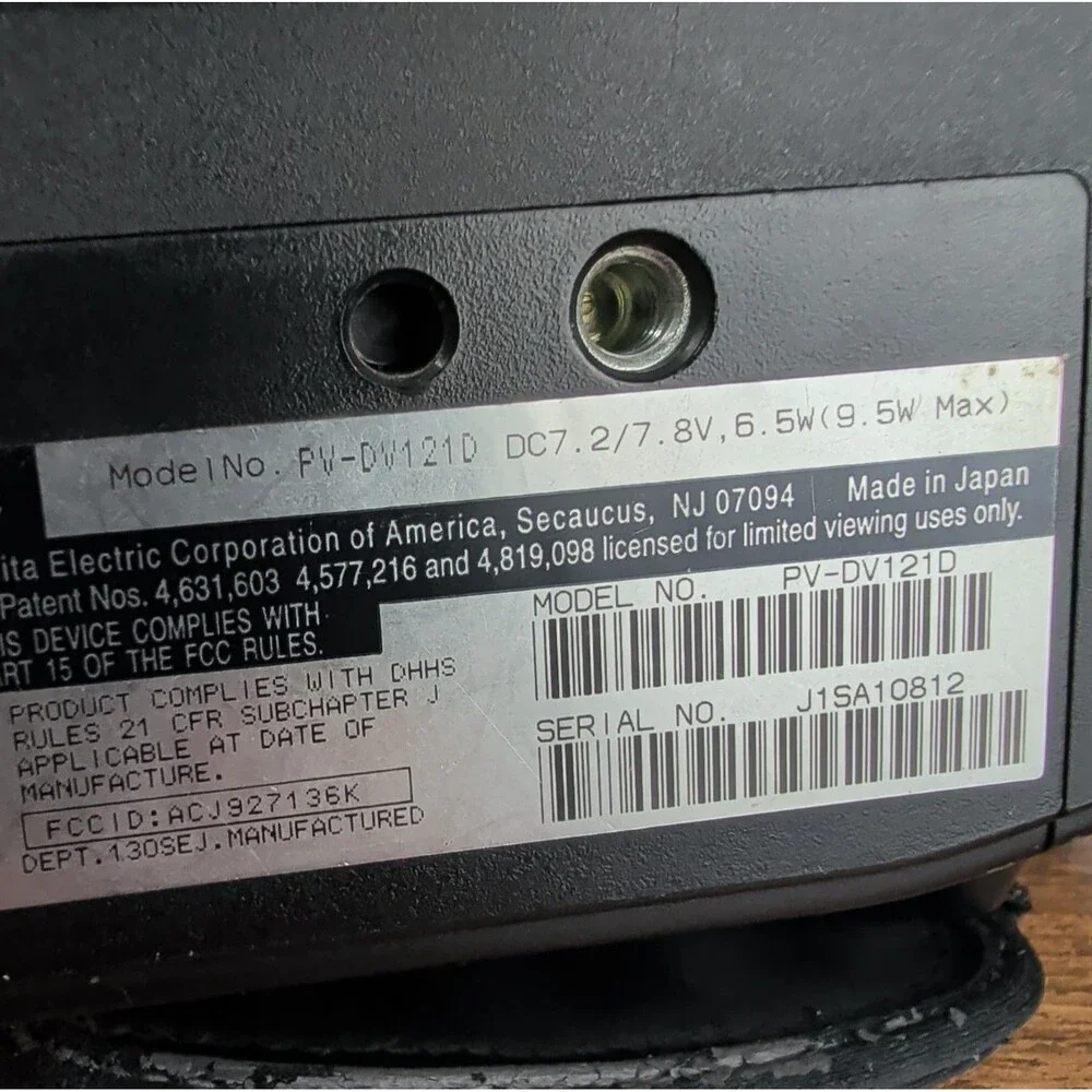 Panasonic PV-DV121D Mini DV Digital SD Card Palmcorder Camcorder Camera - READ